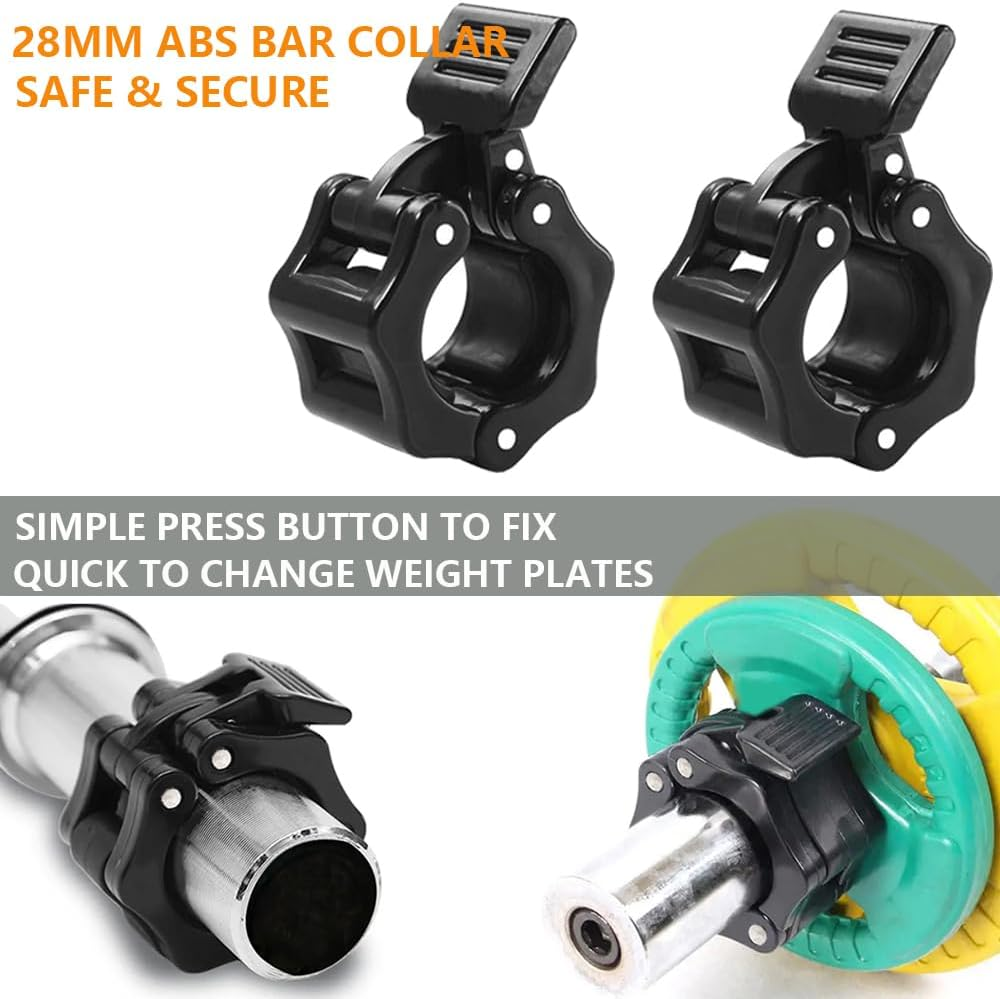 Barbell Clamps, Stainless Steel Spring Collar Clips and ABS Locking Barbell Collar, Pack of 4 Exercise Collars Quick Release Fitness Bar Clips Weight Lifting Dumbbell Weight Bar Clamps - 25Mm image number 6