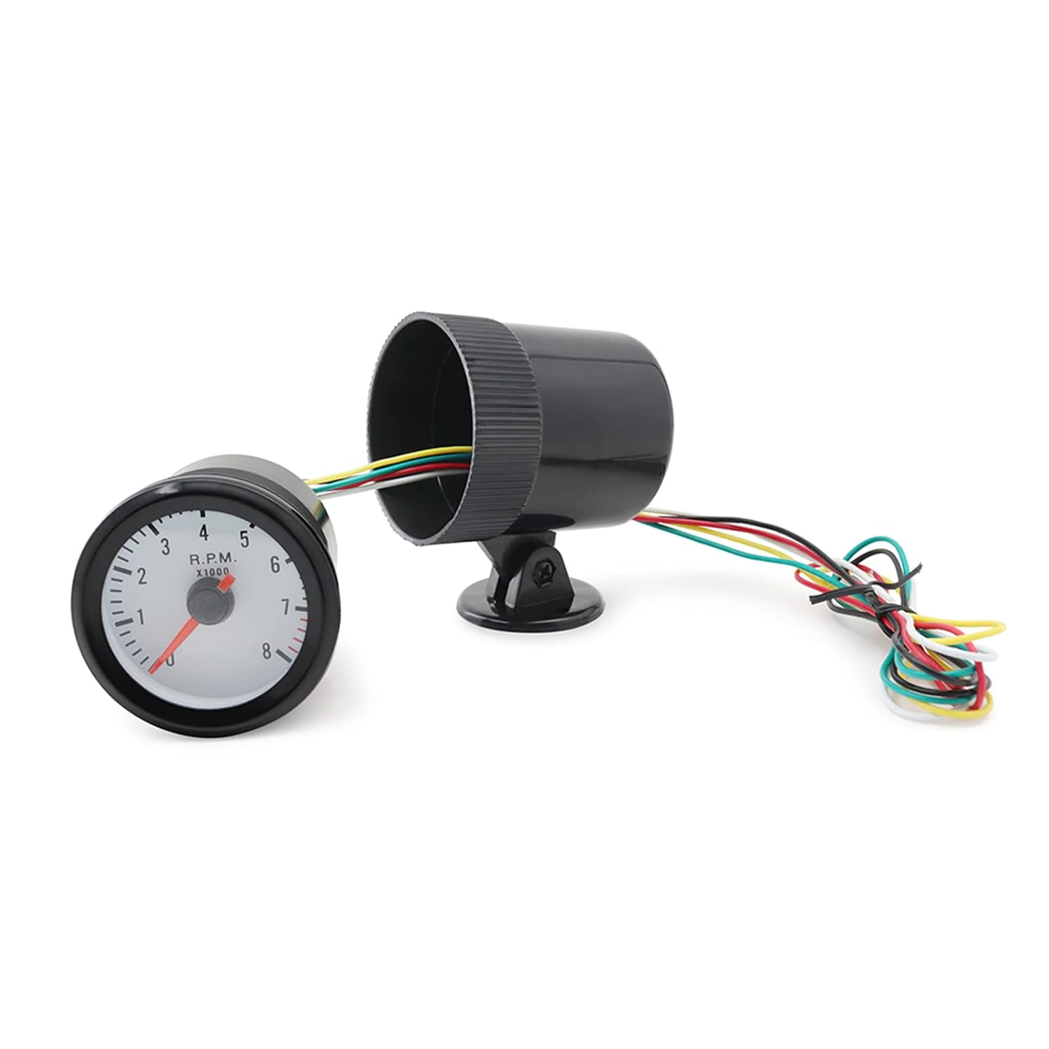 Tacho Gauge, Tachometer Tach Gauge with Black Holder Cup for Auto Car Automotive Replacement Tachometers Gauge Meter LED for Car Auto Boat Truck 0-8000RPM Blue LED Light image number 2
