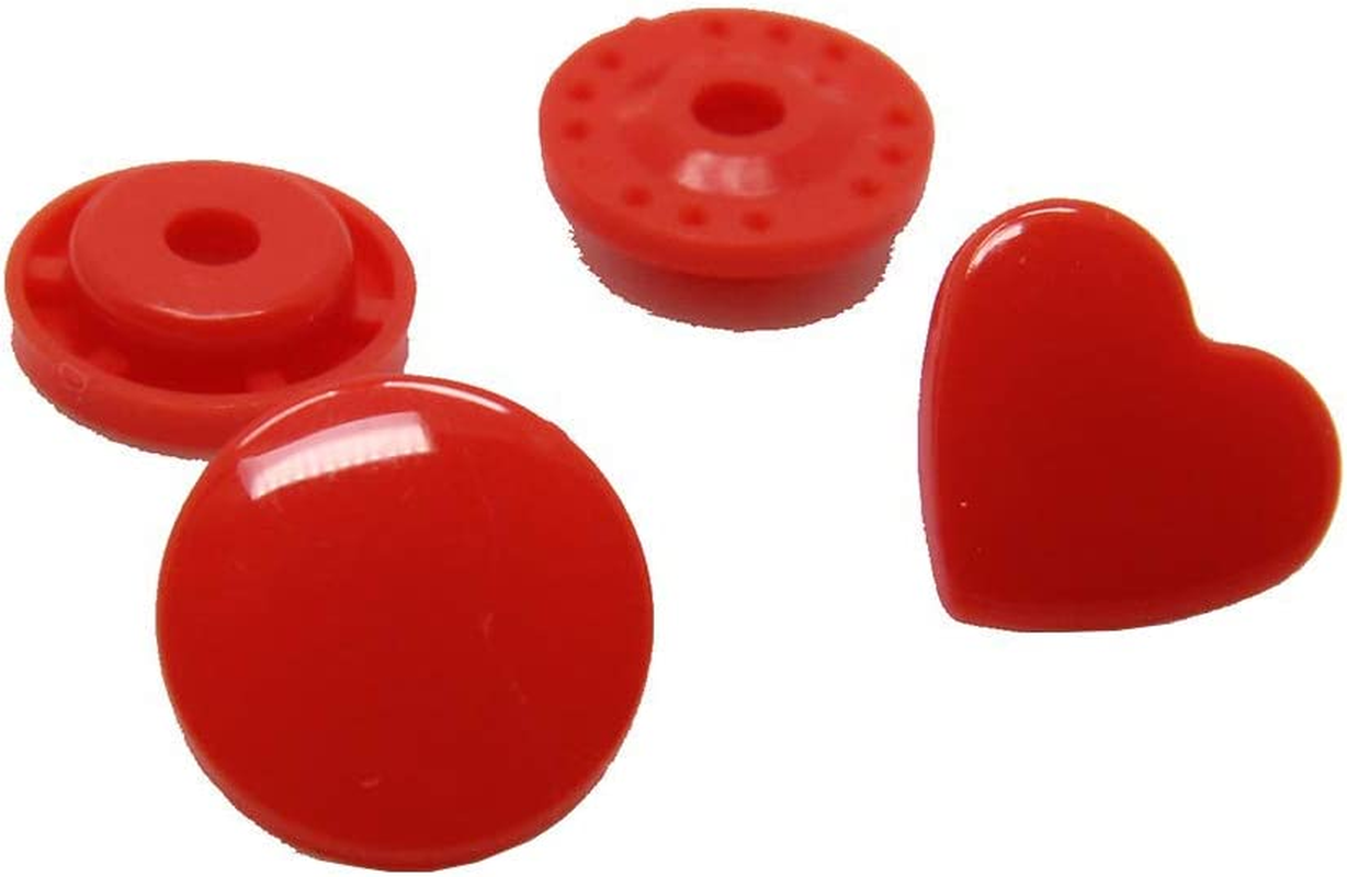 150 Set KAM Snaps, Betterjonny 15 Colors Heart Shape KAM Snap Kits with Storage Container KAM T5 Size 20 (1/2") Plastic Buttons Resin Pressure Button Poppers Snap Buttons for Sewing DIY Craft Buttons Clothing Accessories image number 6