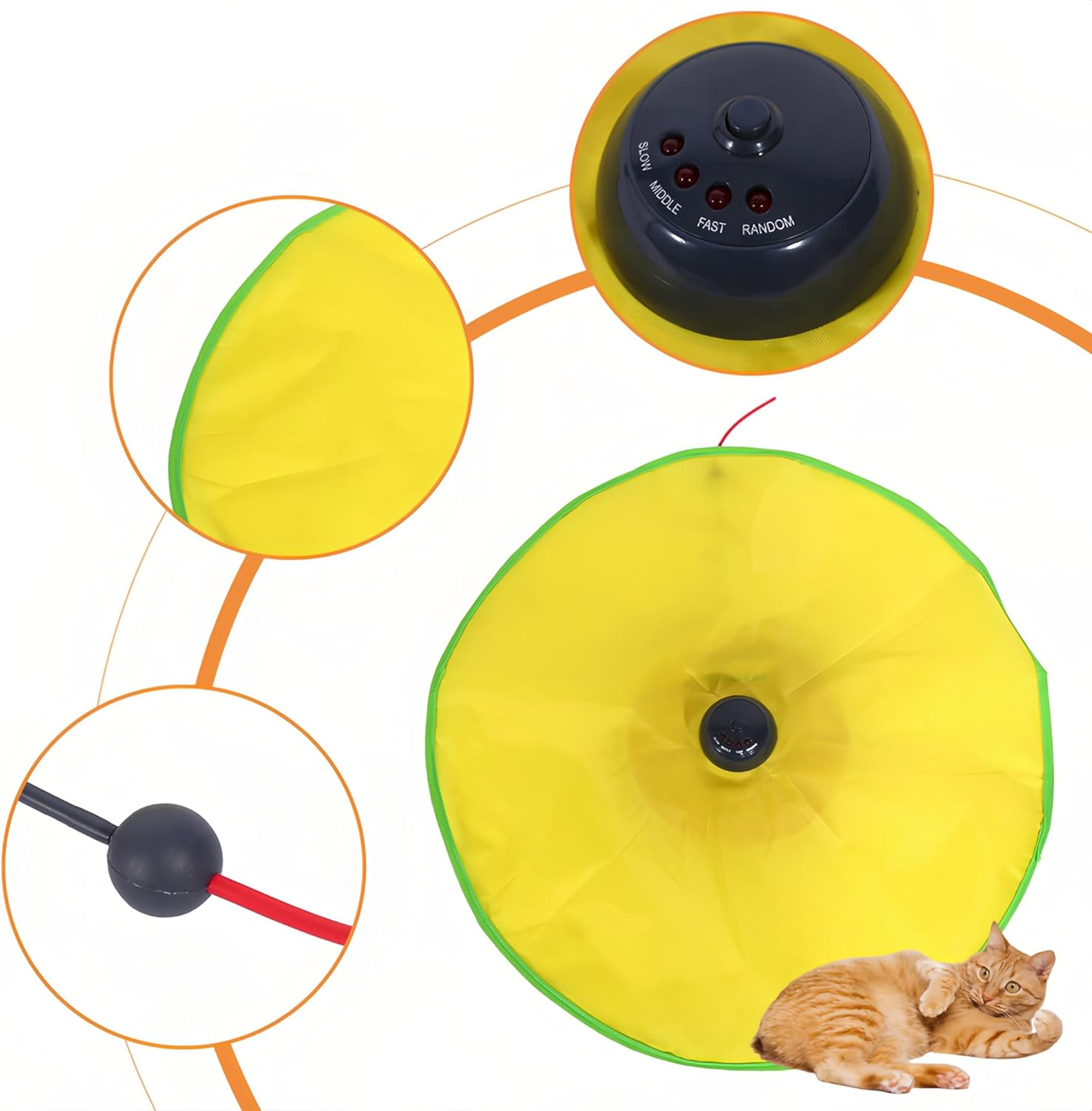 Undercover Electronic Cat Toy - Moving Wand with Concealed Mouse for Indoor Play & Training image number 3