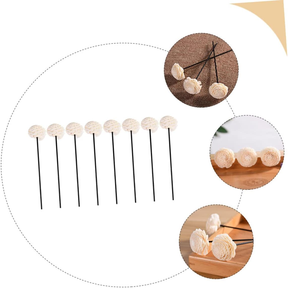 LALAFINA 32Pcs Household Rattan Aromatherapy Sticks for Diffuser Flower Replaceable Scented Sticks Dried Flowers for Essential Oil Diffusers image number 4