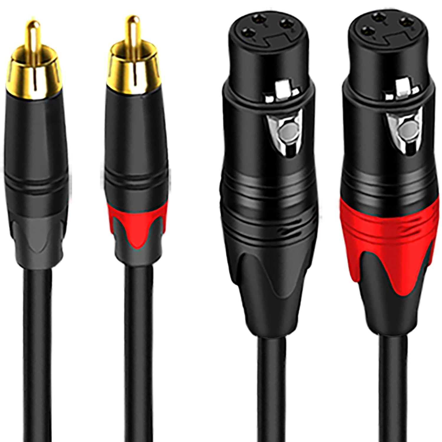 Tunghey Dual 2 XLR Female to Dual 2 RCA Male Cable, 2-XLR to 2-RCA Female to Male Plug for Home Theater Mixers Amplifiers Hi-Fi Systems Microphone (2M)
