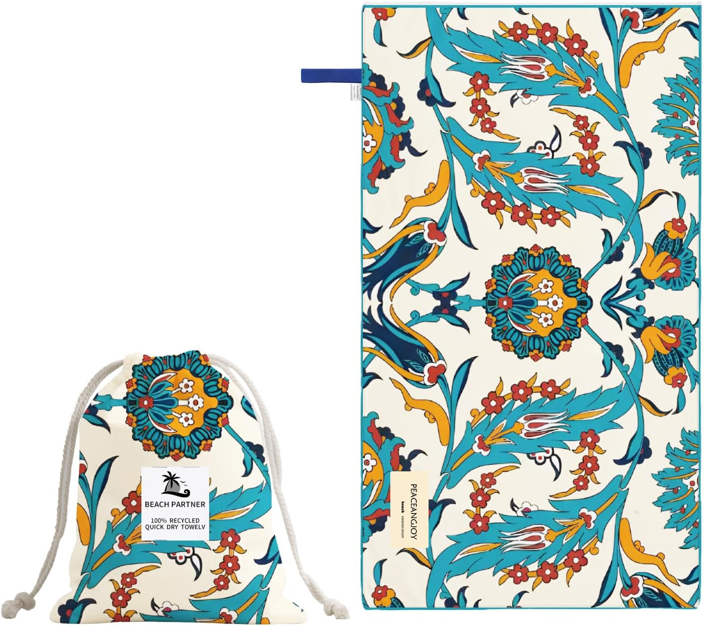 Beach Towel &ndash; Tropical Retro Style with a Unique Design, Large (90 * 160CM) Made from Double Sided Print 250 GSM Thick Microfiber Suede Quick Dry Oversized for Kids & Adults