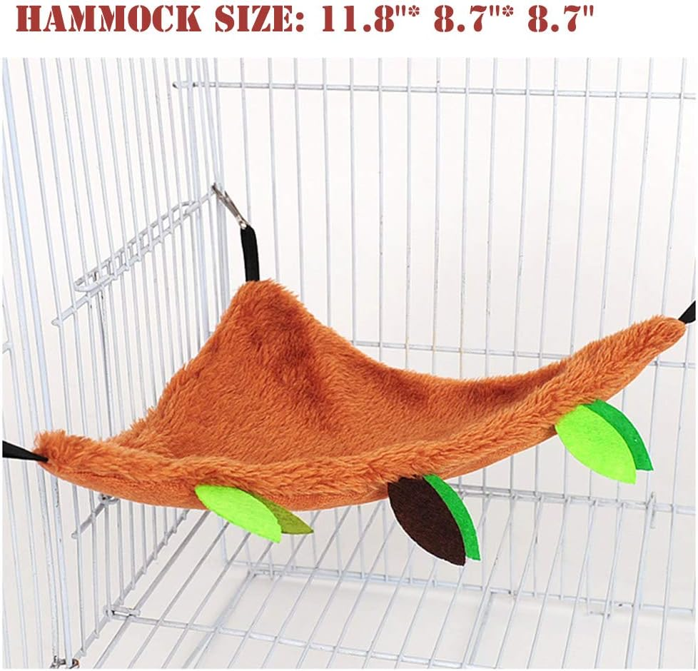SEIS 5Pcs Hamster Hanging Cage Accessories Set Leaf Wood Design Small Animal Hammock Channel Ropeway Swing for Guinea Pig Rat Birds Parrot Gerbil Sugar Glider Squirrel (5 Pcs) image number 5