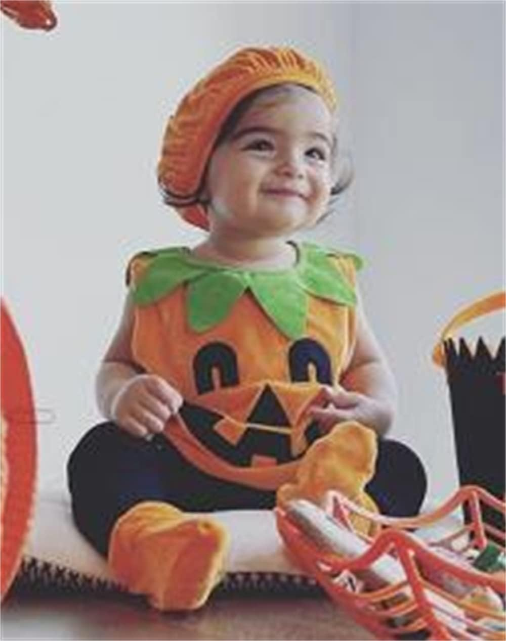 Newborn Toddler Baby Girl Boy Halloween Pumpkin Costumes Cute Hooded Romper Jumpsuit Outfit Clothes