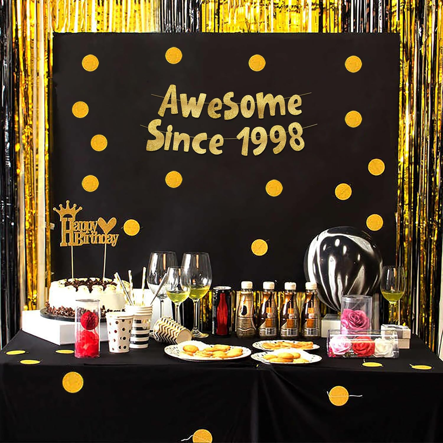 Awesome since 2000 Gold Glitter Banner - 26Th Birthday and Anniversary Party Decorations image number 2
