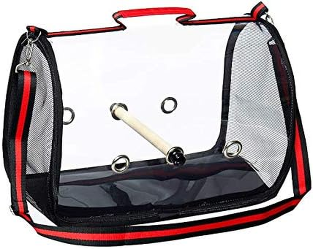 Parrot Bird Carrier Backpack - Portable Pet Travel Cage with Standing Perch, Lightweight Breathable Mesh Base, 41X23X28CM image number 6