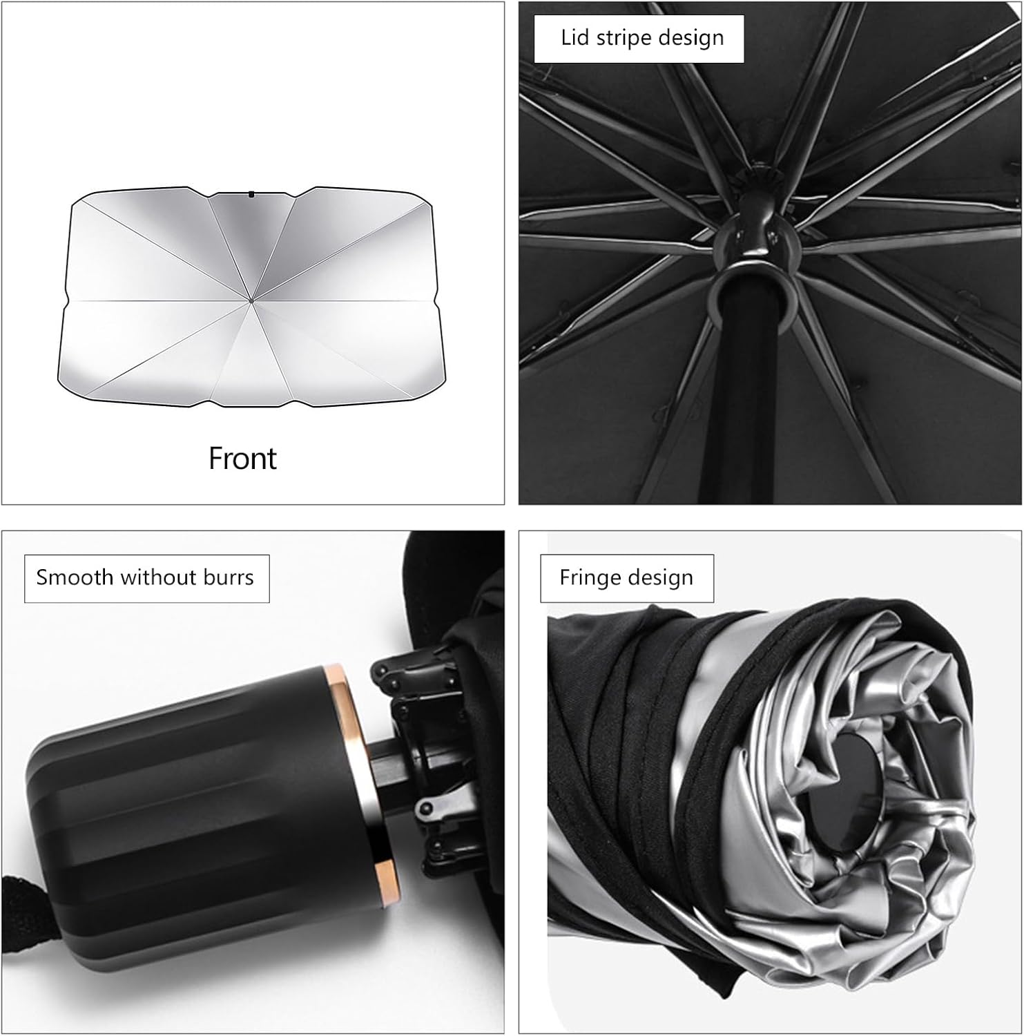 Car Windshield Sun Shade Umbrella, Foldable Car Umbrella Sunshade Cover, Sun Shade for Car Windshield, Front Window Heat Insulation Protection, for Trucks Cars (29.5X55.1 Inches) image number 6