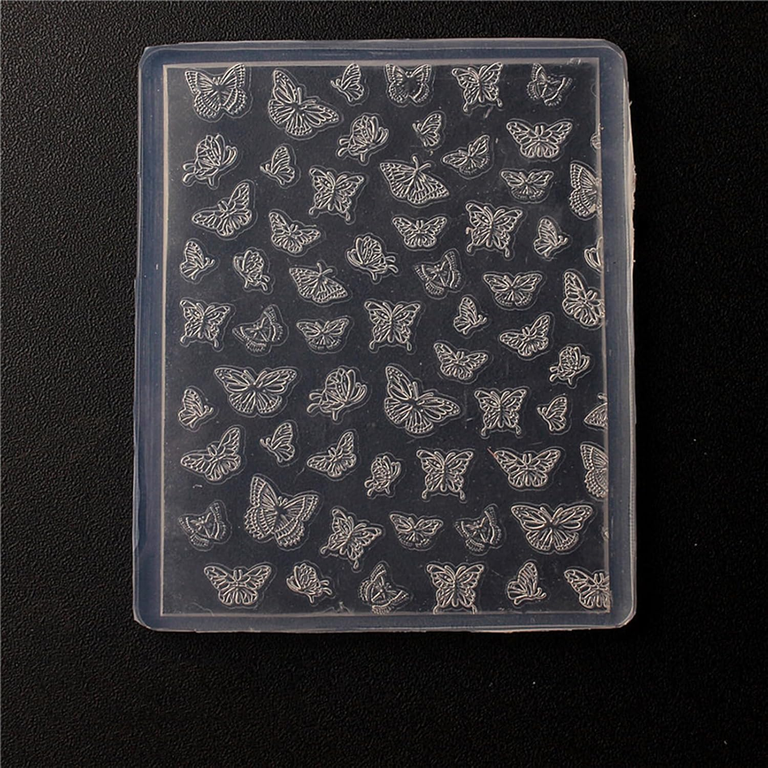 Silicone Nail Art Mold - Sturdy & Reusable for DIY Nails, Salon Use, Home Decoration - Professional Nail Artists Kit with Butterfly & Rose Designs Embossing image number 5