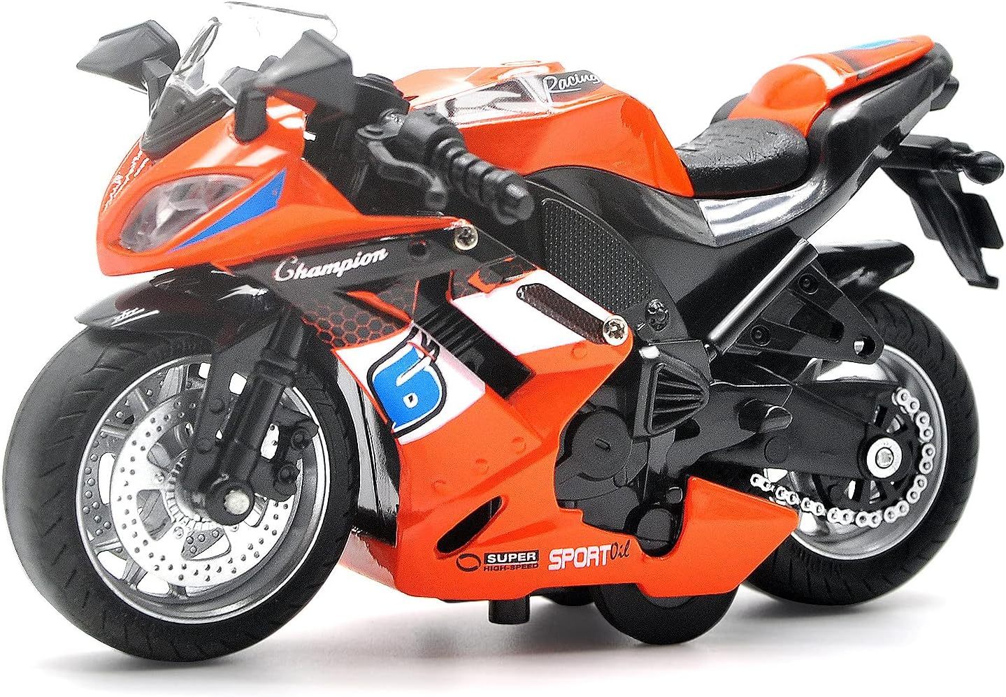 Toy Motorcycles, Diecast Motorcycle Toy with Music Lighting,Toy Motorcycle for Kids 3-9,Toy Motorcycles for Boys (Orange) image number 5