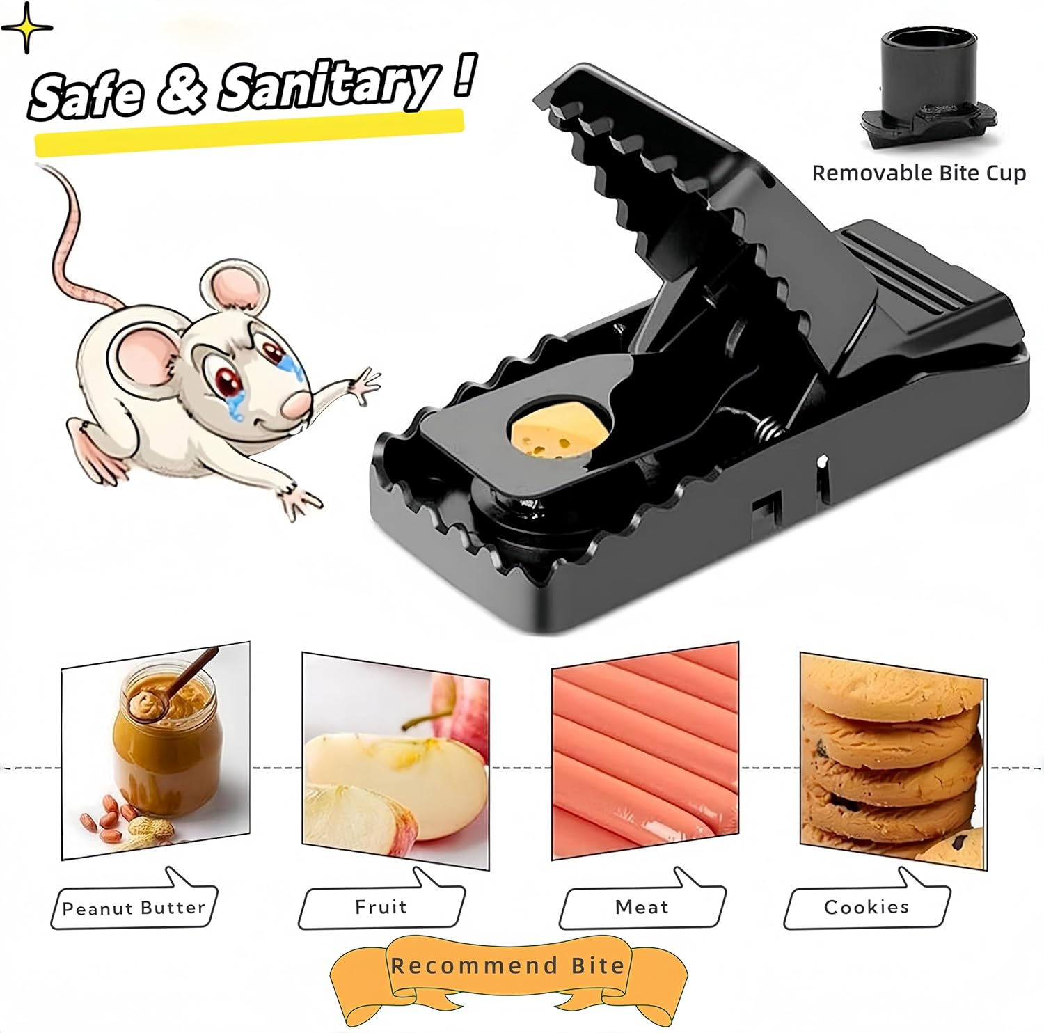 Large Mouse Traps, Rat Traps for House Indoor Outdoor,Mouse Rat Chipmunk, Easy to Set and Reusable,Safe for Family, 6 PCS(5.6&times;3.1 In image number 1