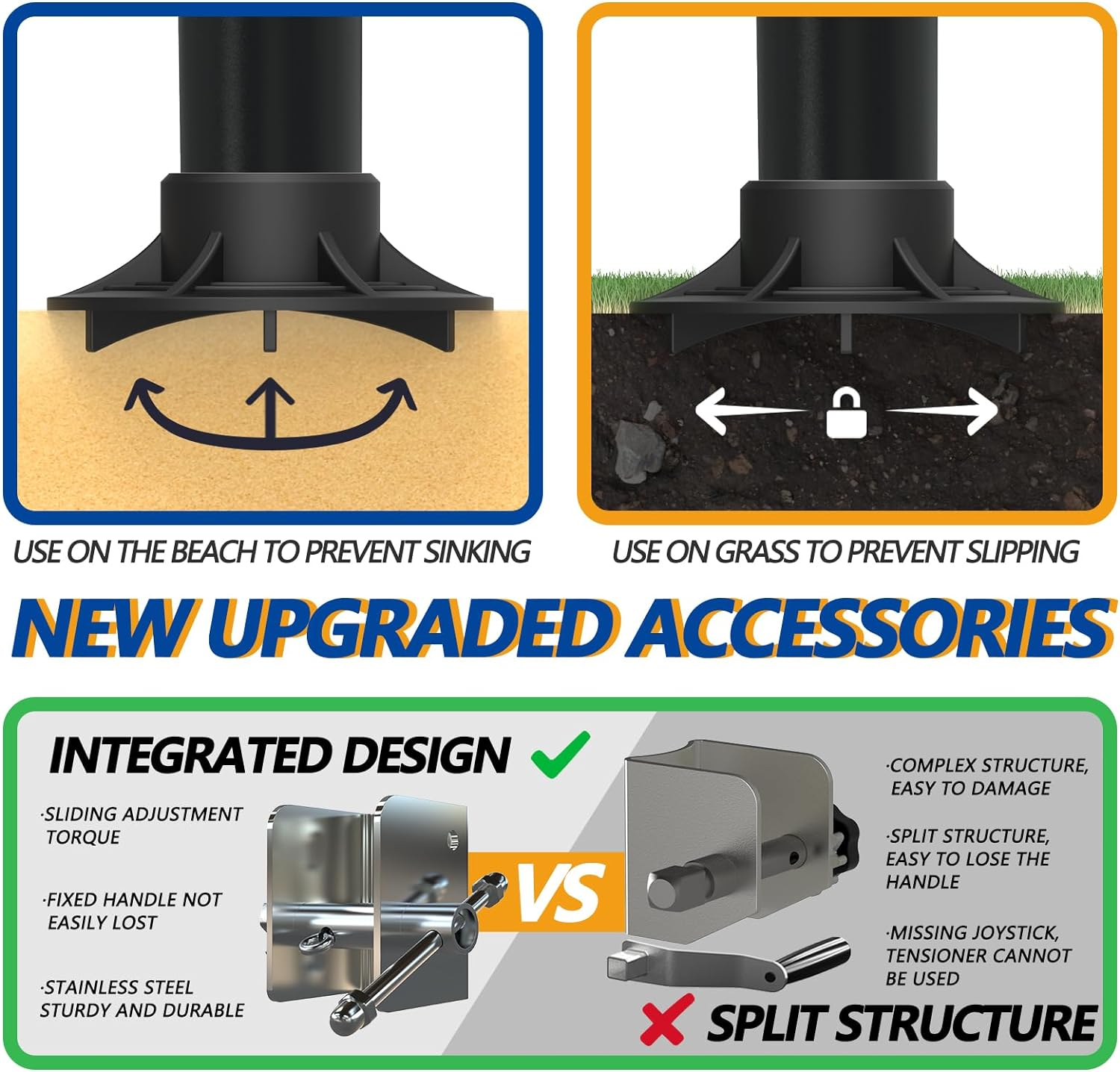 Outdoor Heavy Duty Volleyball Net Set, Anti-Sag Design, Adjustable Aluminum Poles, Portable Volleyball Net for Backyard,Grass and Beach - White image number 2