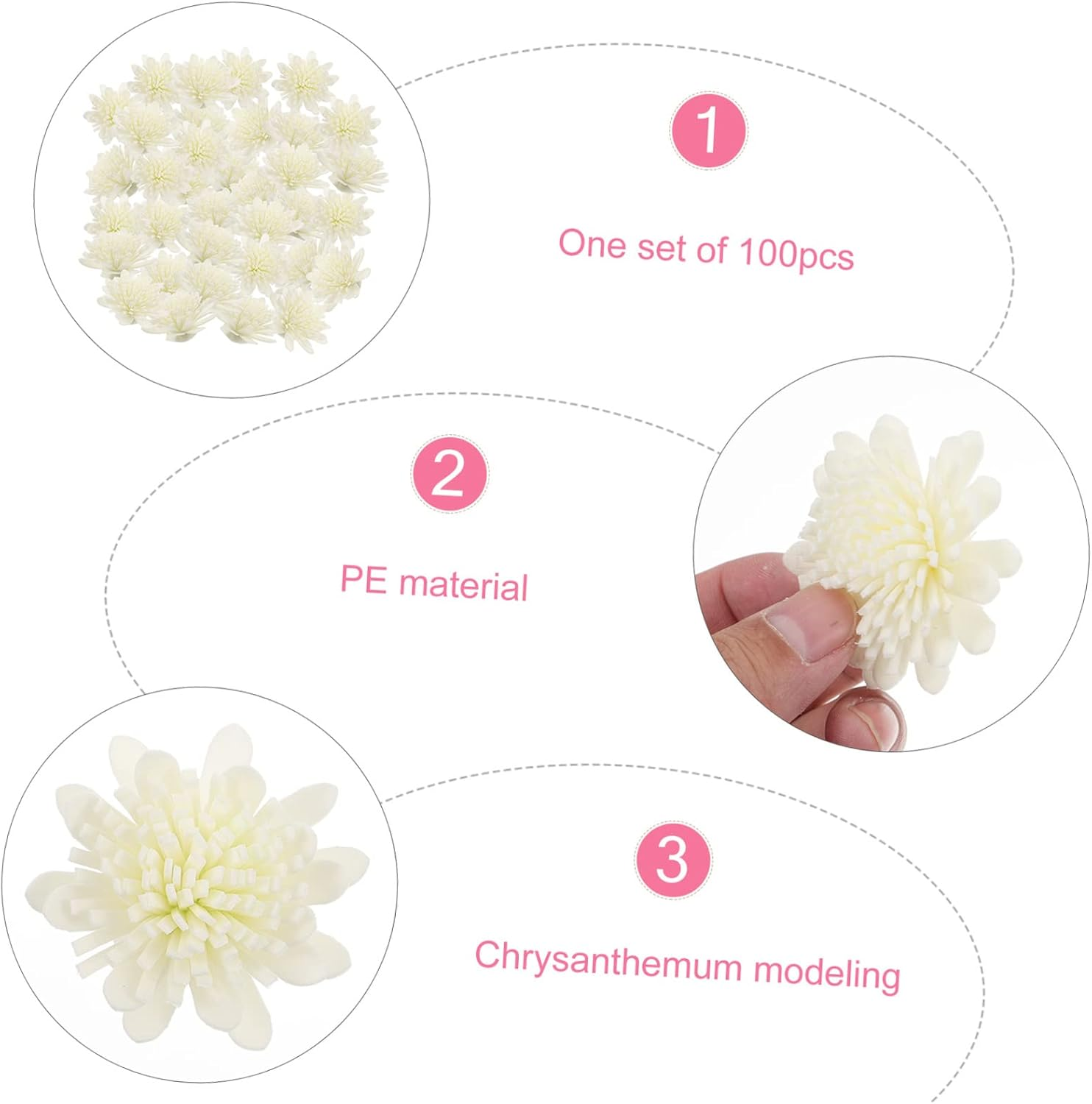 COHEALI 200Pcs Essential Oil Diffuser Flowers Pe Chrysanthemum Aromatherapy Floral Scent Diffuser Home Fragrance