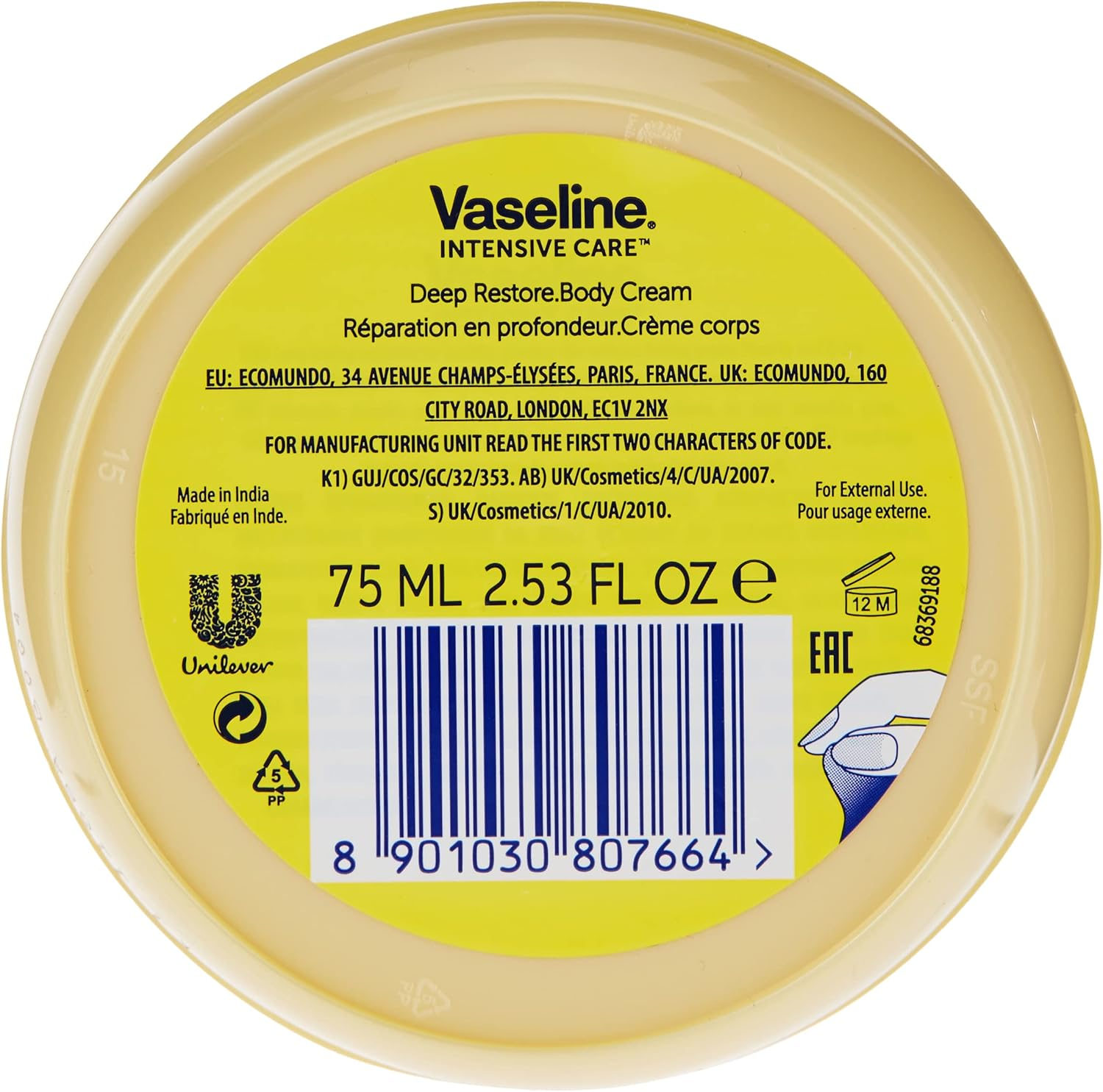 Vaseline Intensive Care Deep Restore Body Cream 75 Ml
