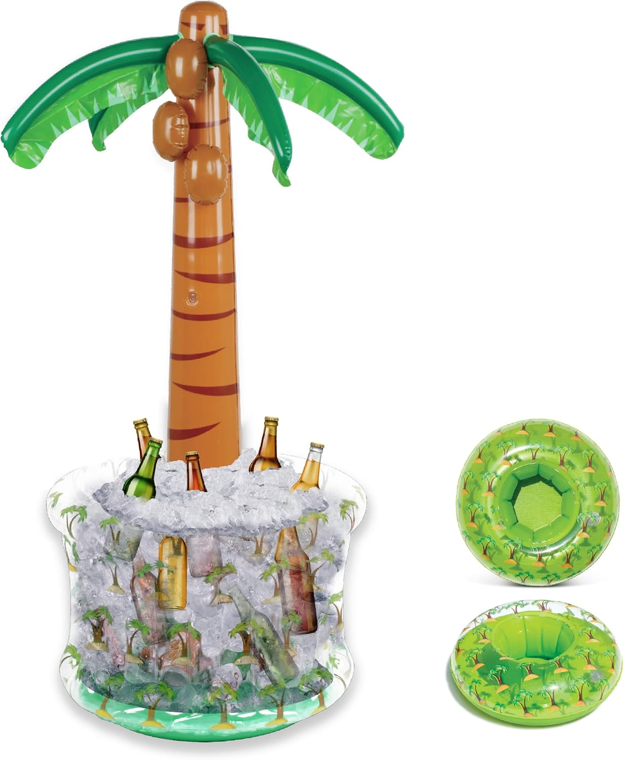 Inflatable Pool Giant Tropical Palm Tree Drink Cooler Accessory 59 X 27.5 X 27.5 Inches Premium Elegant Heavy Duty Vinyl Pool Decor for the Beach Party Vacation UV Resistant Pool Party #201011 image number 2