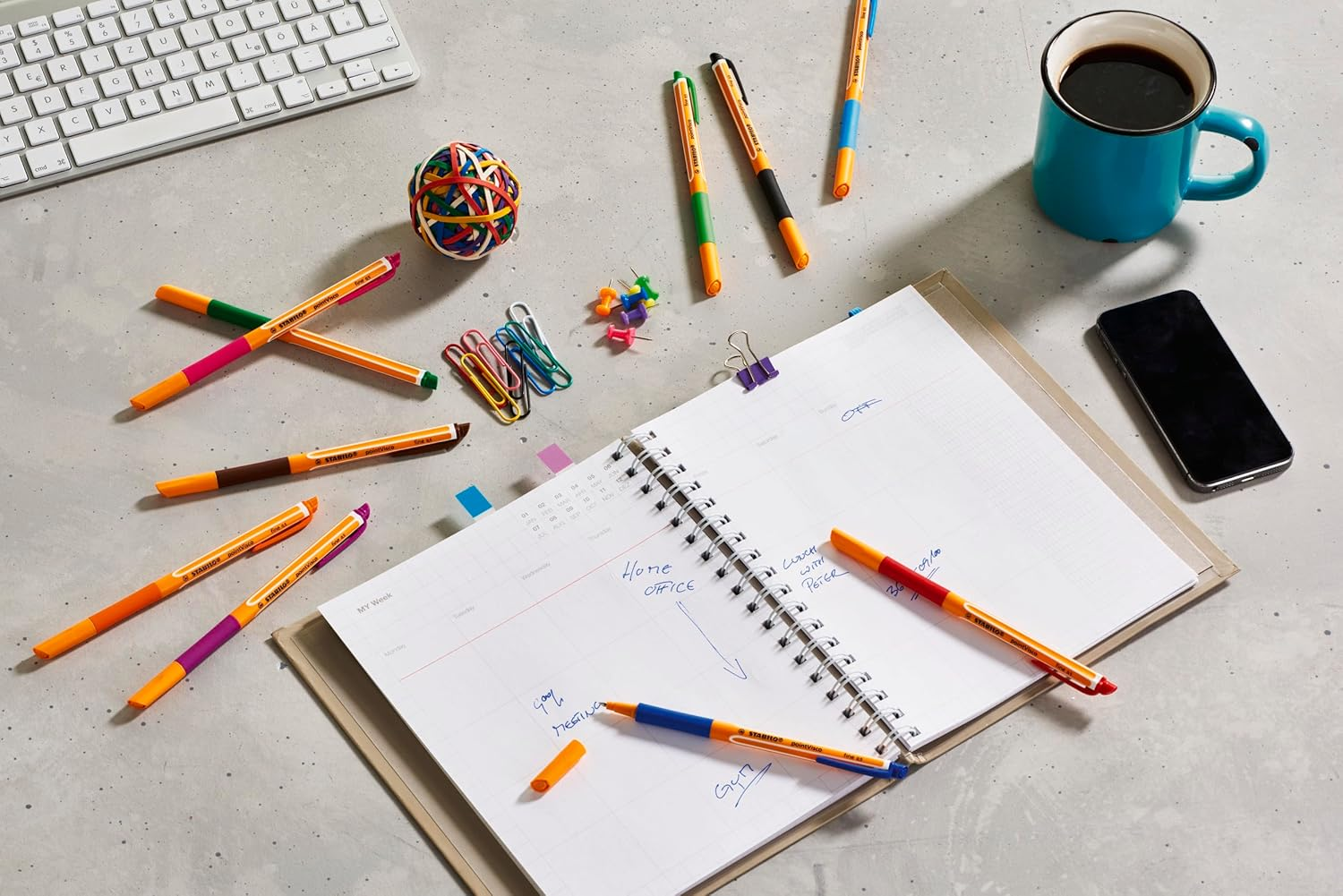 STABILO Pointvisco Gel Rollerball - Blue/Black/Red image number 1