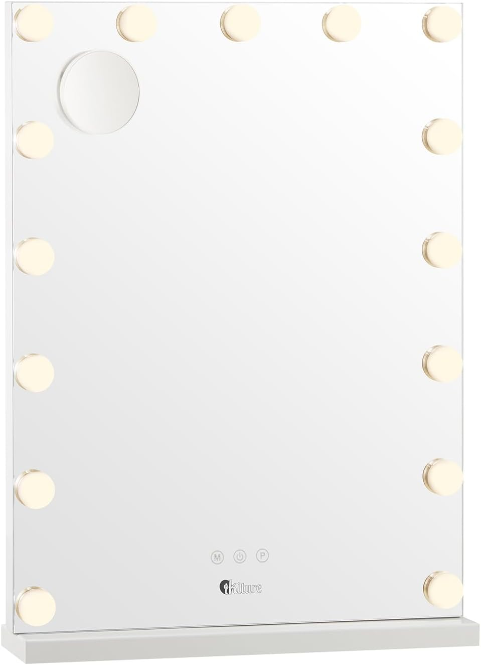 Oikiture Hollywood Vanity Mirror with Light 60.5 X 43Cm Vanity Mirror with 15 Dimmable Bulbs, Bluetooth Speaker USB Power Charging Makeup Vanity Mirror with 10X Magnifying Mirror image number 1