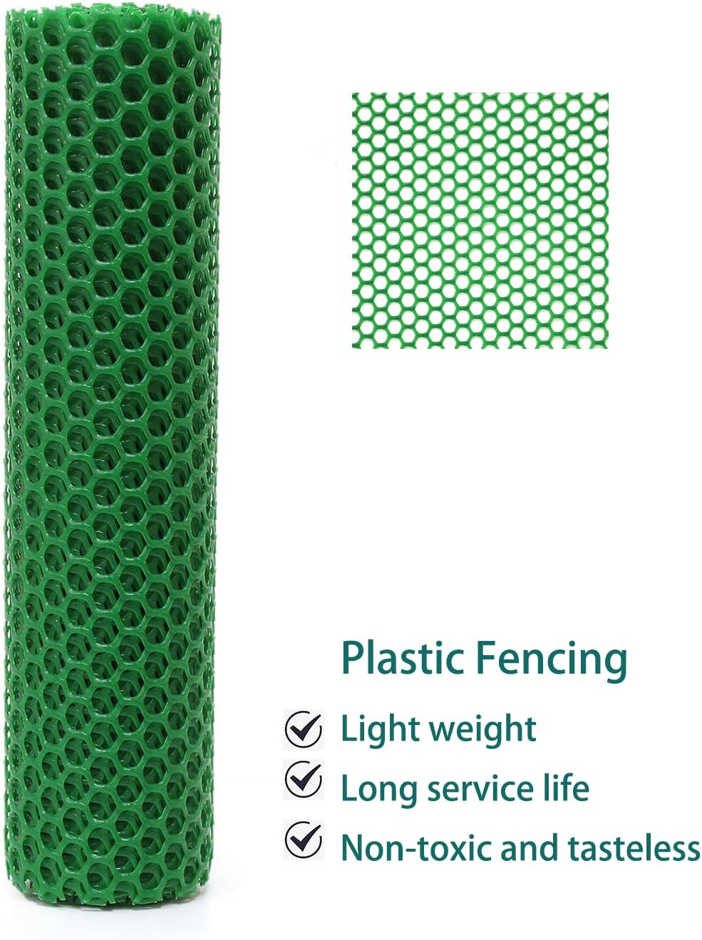 Chicken Wire Fence Mesh, Plastic Hexagonal Fencing for Gardening, 15.7IN X 10FT Green Poultry Fencing,Garden Netting, Chicken Wire Frame for Crafts, Floral Netting - Black image number 4