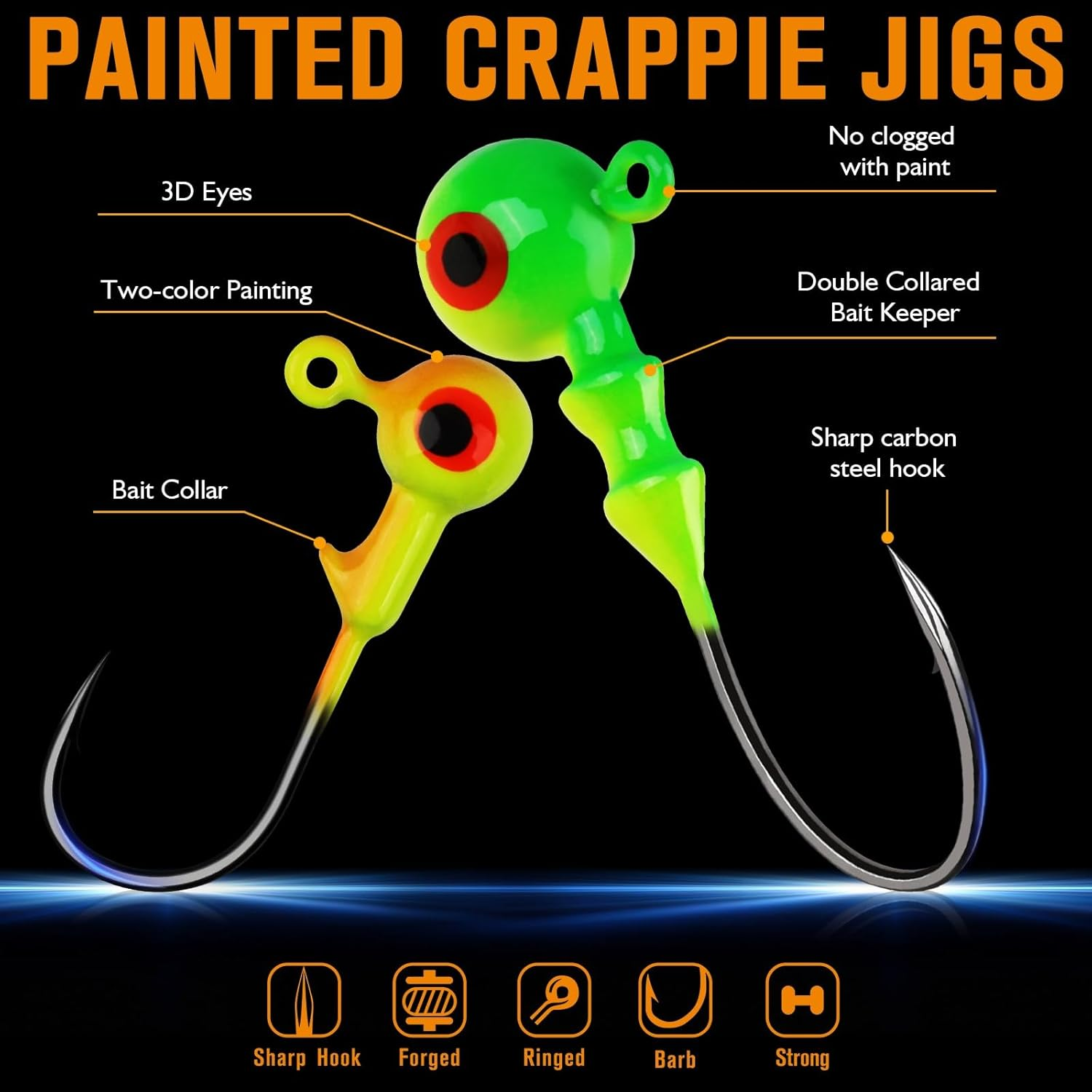 Dovesun 110Pcs Crappie Lures with Jig Heads Hooks Kit- Soft Plastic Grubs-Tubes Bait 80Pcs 1/8 1/16 1/32 Oz 30Pcs Crappie Jigs Fishing Lures Kit for Saltwater Freshwater Fishing /(120PCS-95PCS) - White image number 1