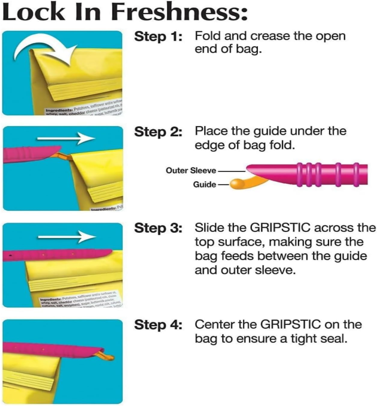 30 Pcs Food Bag Sealer Clips,Reusable Bag Sealer Sticks with Different Sizes,Food Storage Sealer Stick Reusable Food Sealing Clips image number 1