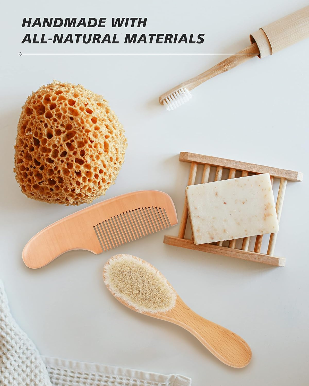 Baby Hair Brush and Baby Comb Set, Baby Hair Brush with Natural Soft Goat Bristles, Natural Wooden Comb, Cradle Cap Brush, Baby Brush Set for Newborns & Toddlers, Perfect Registry Gift image number 4