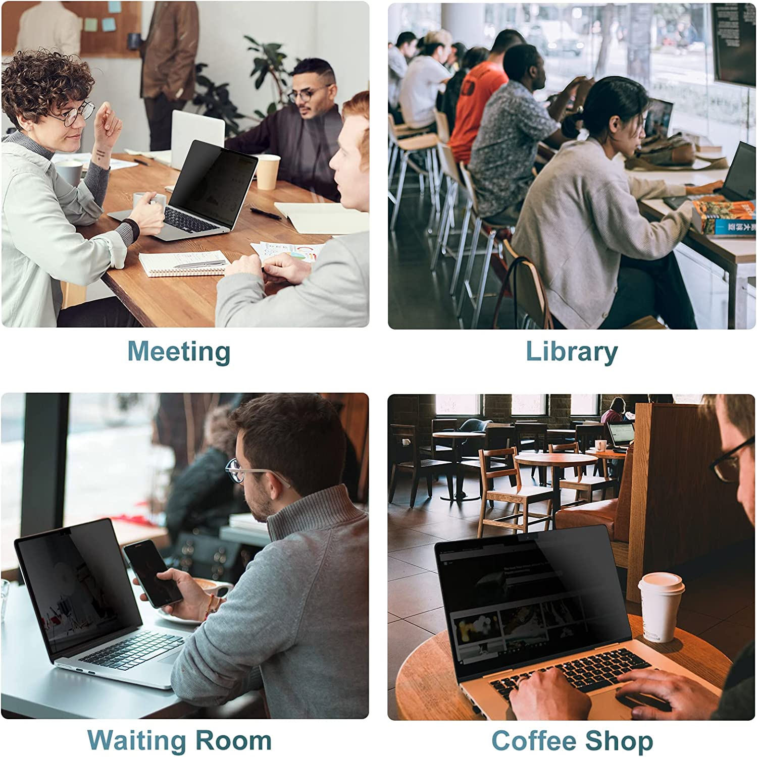 Procase Privacy Screen Protector for Macbook Air 13.6 M4 2025 / M3 2024 / M2 2022, Anti-Spy Tempered Glass Tinted Screen Film Guard for Macbook Air 13.6 Inch 2024 2022 A3240 A3113 A2681 with M3/M2 Chip & Touch ID image number 4