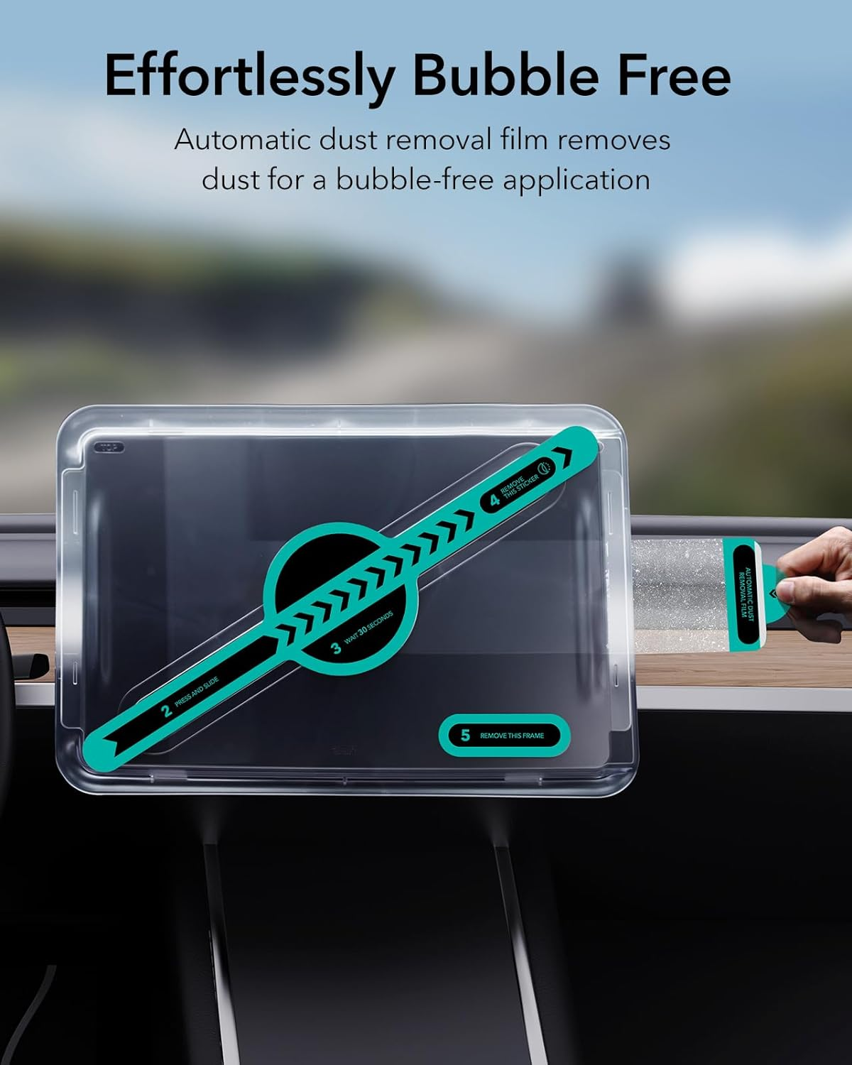 ESR for Tesla Model 3 Highland 2024 Screen Protector, Rear Seat Screen Tempered Protective Film image number 5