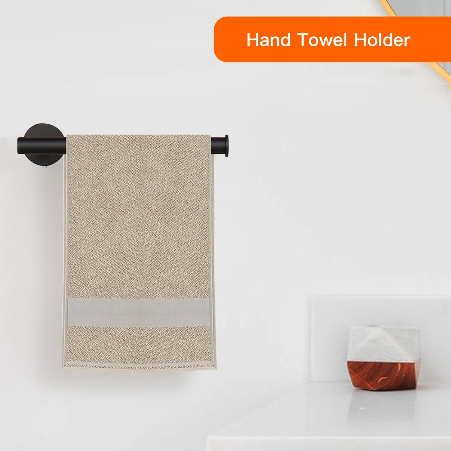 Hand Towel Holder, Towel Ring - Thicken SUS 304 Stainless Steel Hand Towel Holder for Bathroom Wall，33 Cm (1, Matte Black)