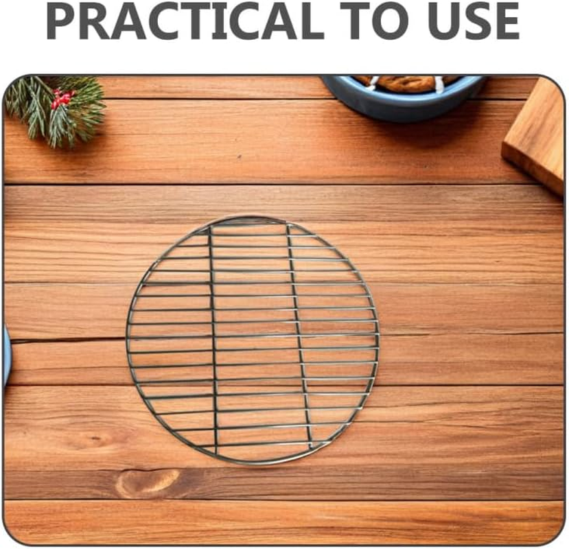 Kisangel Stainless Steel Grill Mesh - Metal round Grill Net Camping BBQ Mesh Grate for Outdoor Cooking Home Kitchen and Camping image number 2