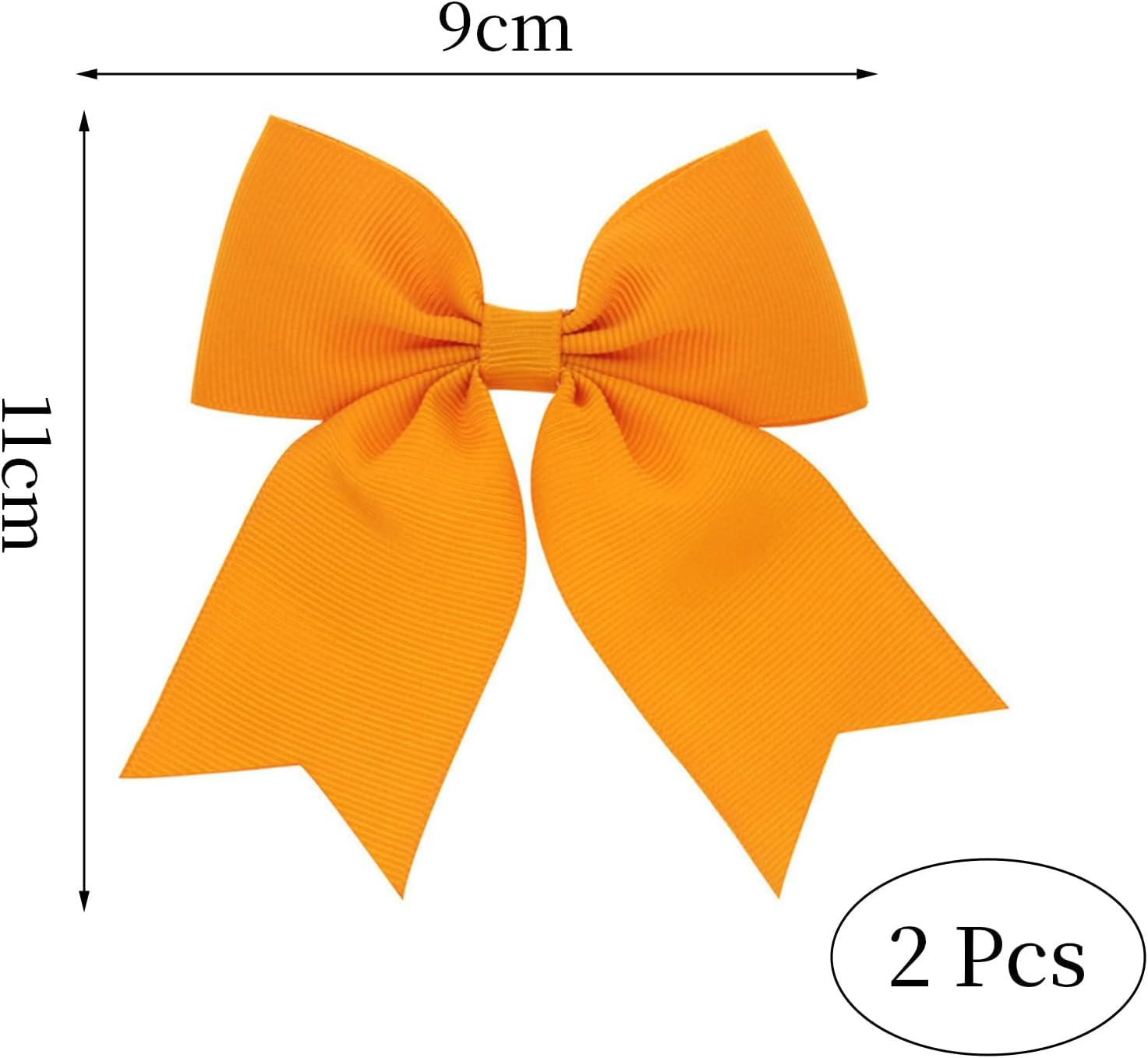 2 Pieces Large Orange Velvet Hair Bows, Women and Girls, Modern Solid Orange Hair Clip, 1 Count image number 3
