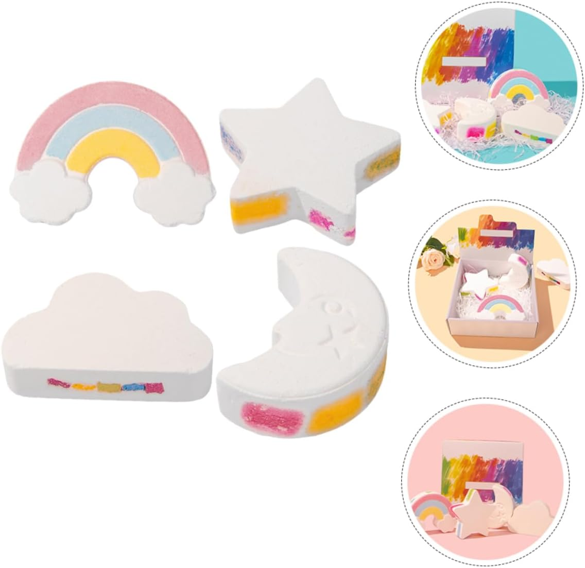4Pcs Cute Essential Oil Bathing Bomb Bubble Shower Salt Bomb Travel Bath image number 2