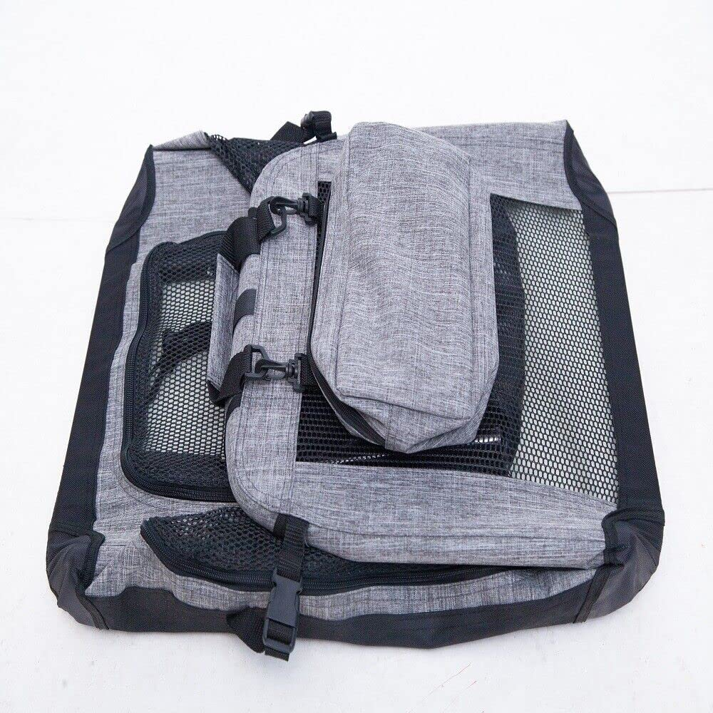 Ondoing Foldable Dog Crate, Portable Pet Outdoor Carrier, Car Travel Cage, Kennel with Mat, Transport Cage, Folding Dog Crate for Traveling, Multifunctional, Heavy Duty, Grey, 50X34X34Cm image number 3