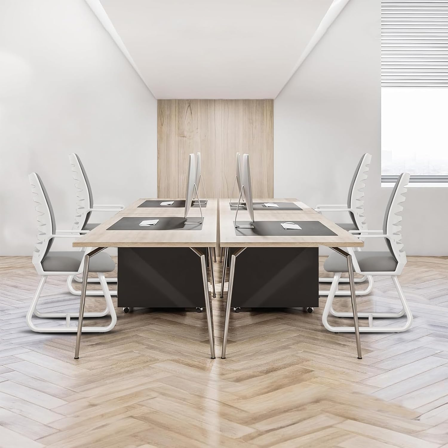 Office Chair, Ergonomic Computer Desk Chair with Soft and Breathable Latex Cushion, Mid Back Home Office Study Computer Chair with Comfortable Lumbar Support for Teens Men Women image number 3