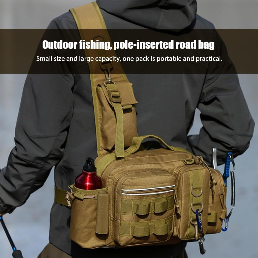 Fishing Storage Bag,Fishing Backpack,Single Shoulder Fishing Bag,Fishing Tackle Gear Storage,For Outdoor Fishing Activities, Fishing Gear Storage Ect. image number 2