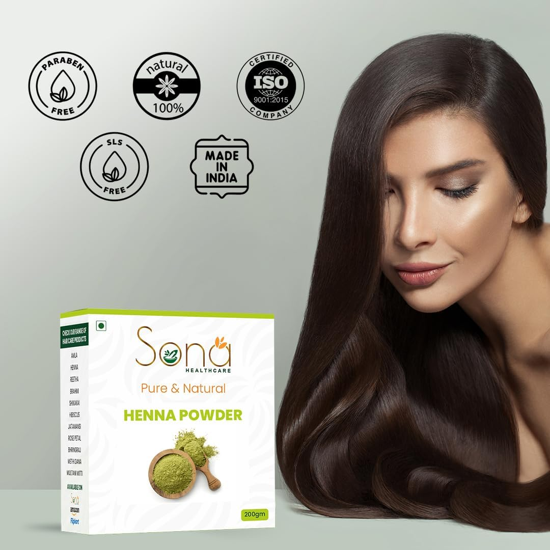 Pure Henna Powder for Hair Colour Mehandi for Hair, 200 Gm Green image number 5