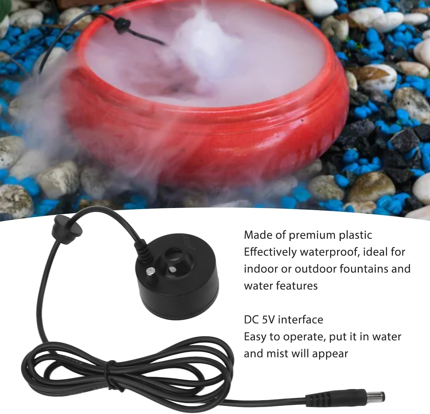 Mist Maker, DC 5V Waterproof Mini Mist Maker Fogger, Water Fountain Pond Fog Machine Atomizer Humidifier for Halloween, Christmas and Other Holidays Decoration