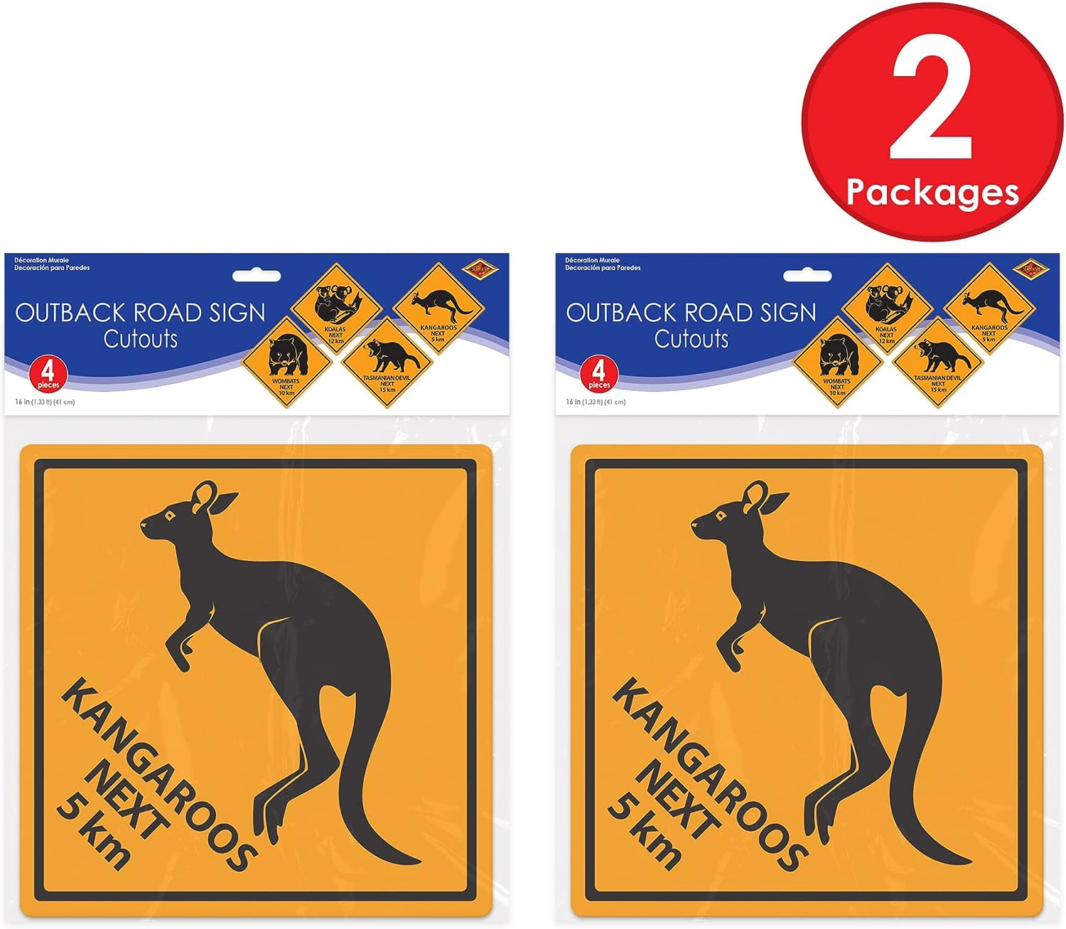 Beistle Outback Road Sign Cutouts 8 Piece, 17", Multicolor image number 1