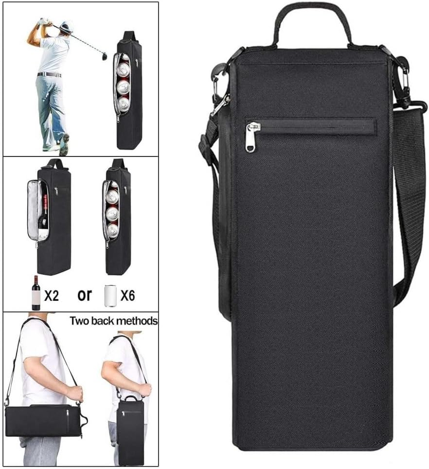 Beer Sleeve for Golf Bag,Sleeve to Hold 6 Cans or 2 Wine Bottles Insulated Cool Beverage Storage,Golf Accessories and Small Soft Cooler Bags Insulated Beer Cooler,For Beach Picnicking Camping image number 1