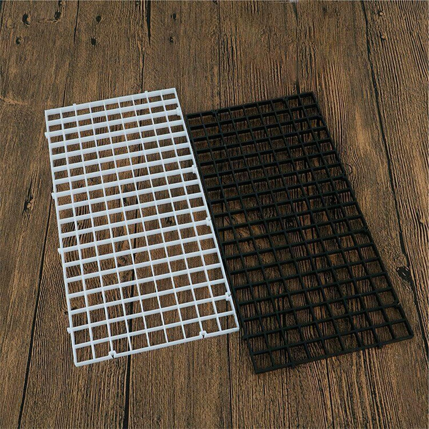 Yotsuba 2PCS Plastic Fish Grid Divider Durable Holder Tank Tray Egg Crate Aquarium Fish Tank Bottom Isolation, Black/White (Black) image number 3