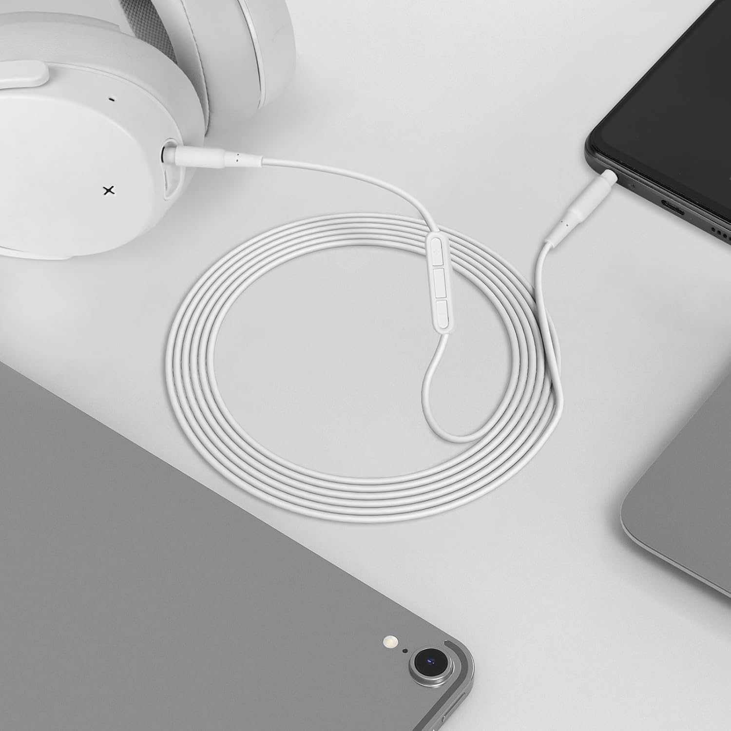 Geekria Audio Cable with Mic Compatible with Skullcandy Hesh Evo/3, Crusher Evo Headphones Cable, 3.5Mm to 3.5Mm Replacement Stereo Cord with Inline Microphone and Volume Control (4 Ft/1.2M) image number 6