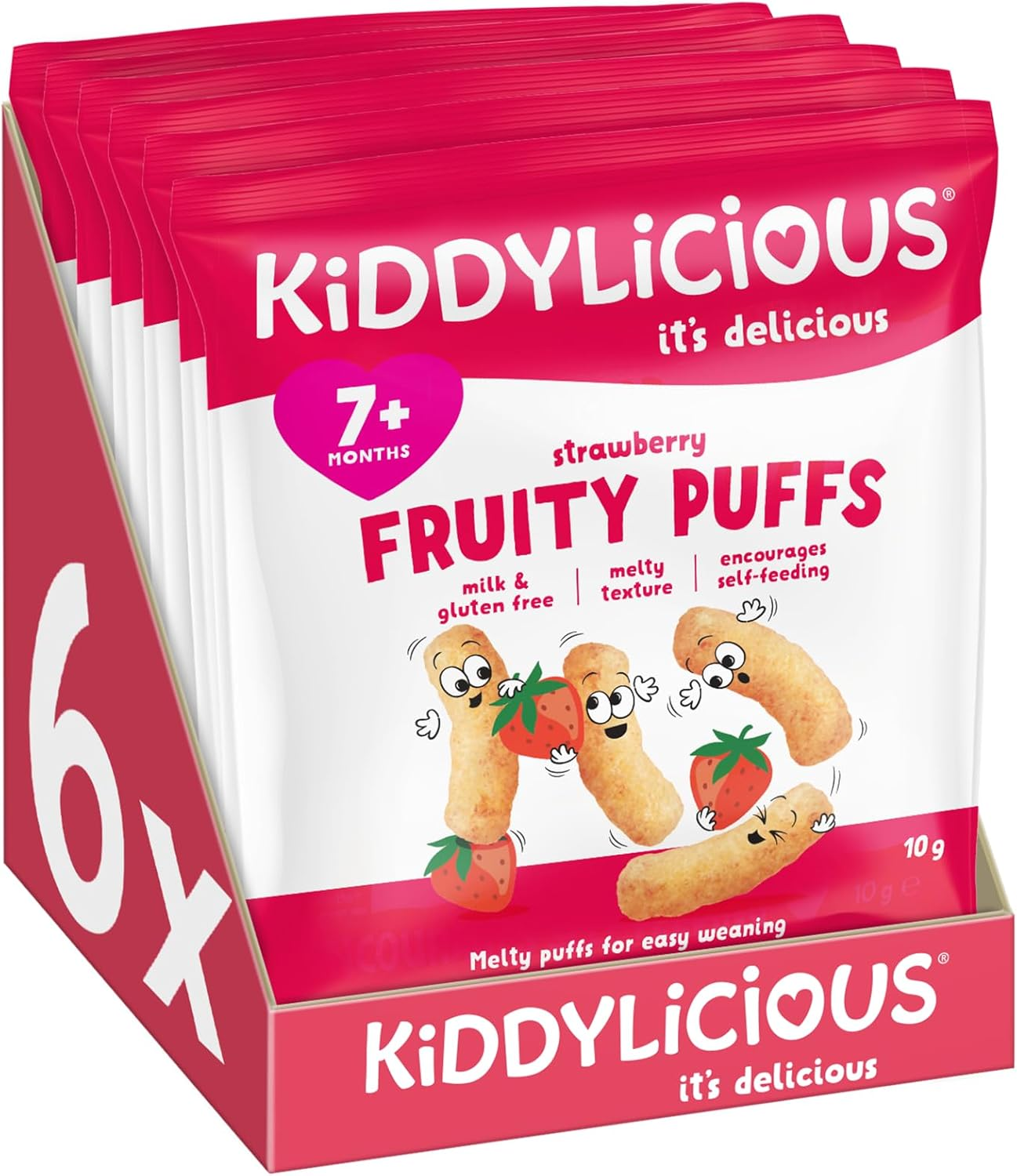 Kiddylicious - Fruity Puffs - Blueberry - Delicious Snacks for Babies - Suitable for 7+ Months - 10G image number 1