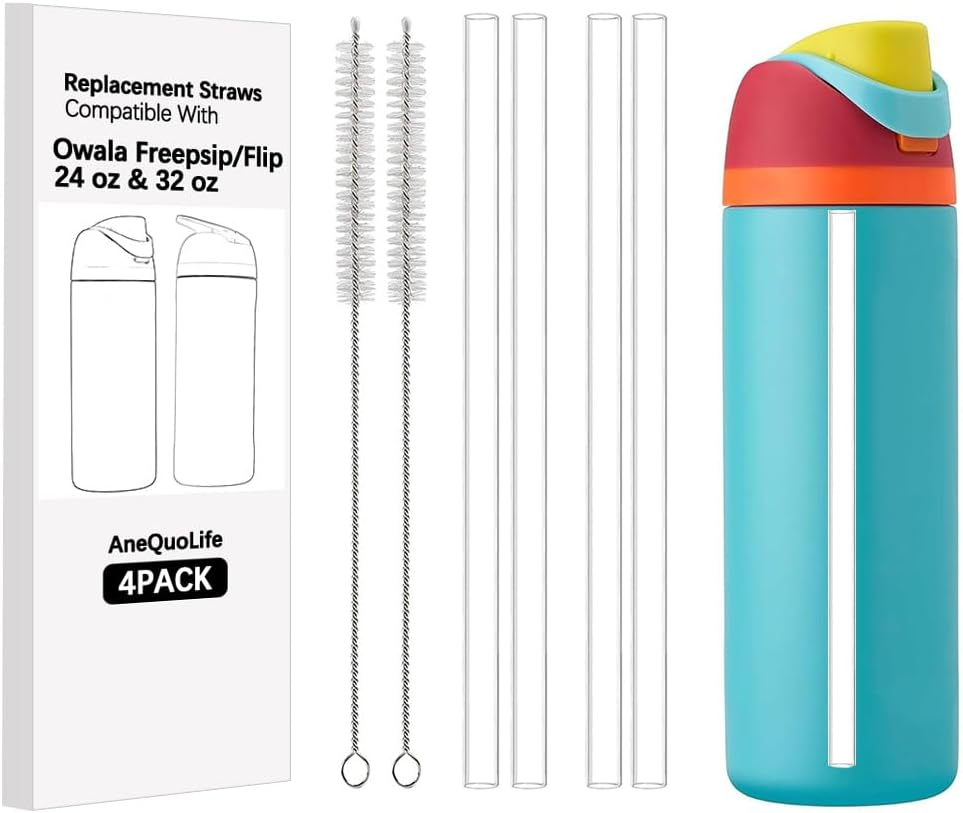 4PCS Replacement Straws for Owala Water Bottle 24 Oz 32 Oz Free Sip & Flip Owala Water Bottles, Replacement Plastic Straws Designed for Owala 24 Oz & 32 Oz Bottle image number 5
