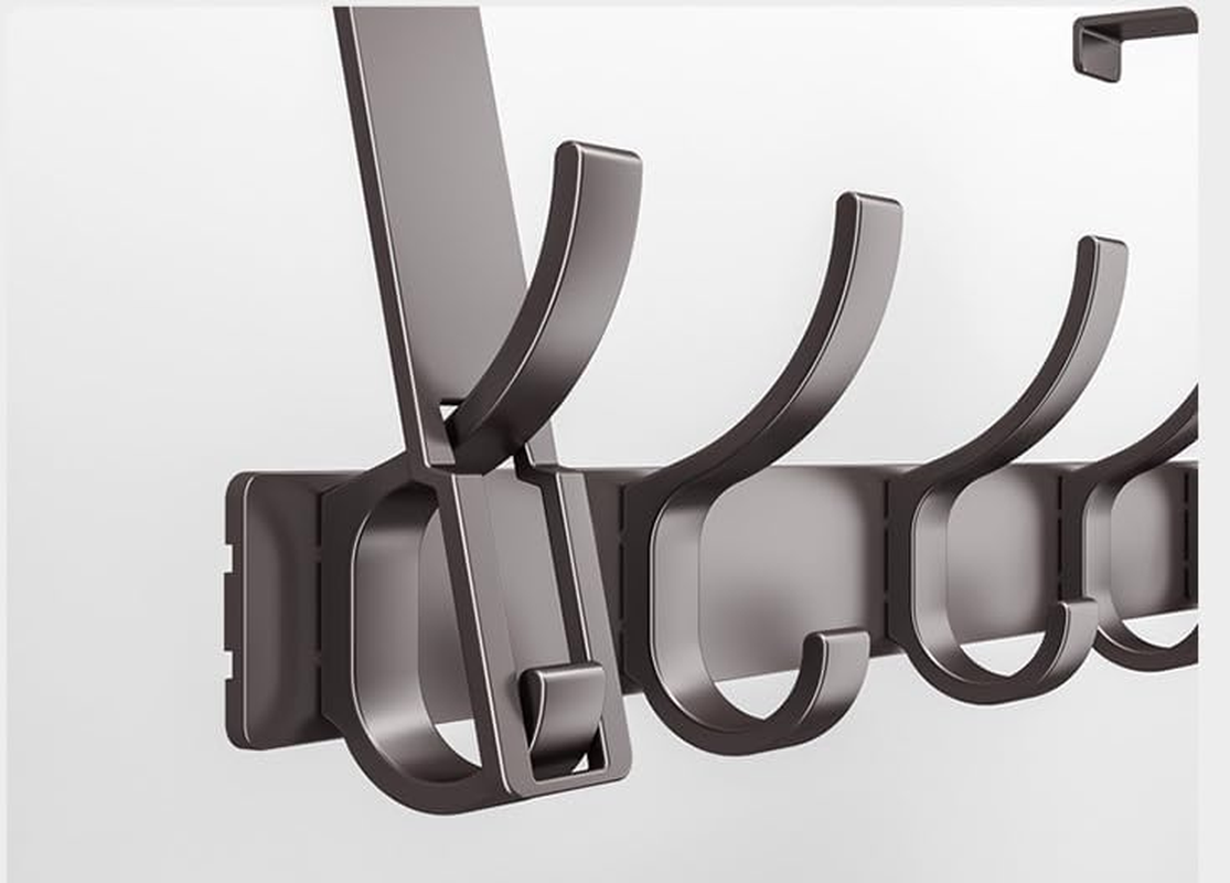 Over the Door Hooks, No Assembly Required Door Hanger Hook, Sturdy over the Door Coat Rack, over Door Hanger Door Hooks for Hanging Clothes, Towels, Hats (Black, 12 * 39CM) image number 1