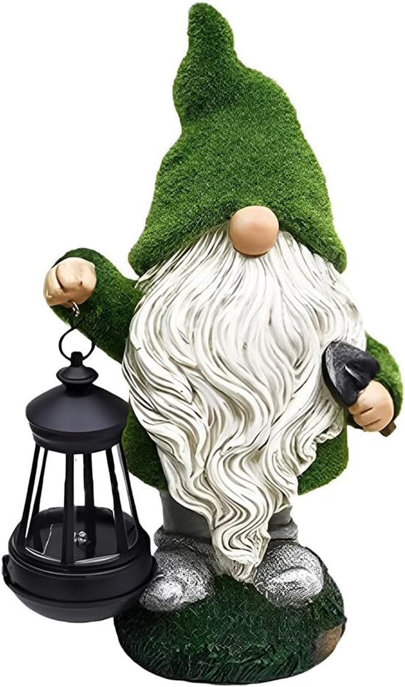 TOMVAES Solar Garden Statue, Creative Gnome Garden Statue Outdoor Lawn Decoration, Ornament Housewarming Garden for Patio Balcony Yard image number 5