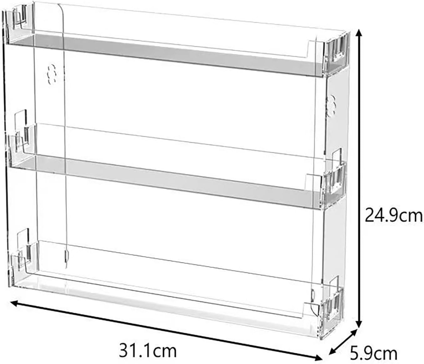3 Layer Acrylic Wall Mount Display Case for Hot Wheels, 3-Tier Organizer Shelf Holds 27 Toy Cars, 1:64 Diecast Car Storage Organizer