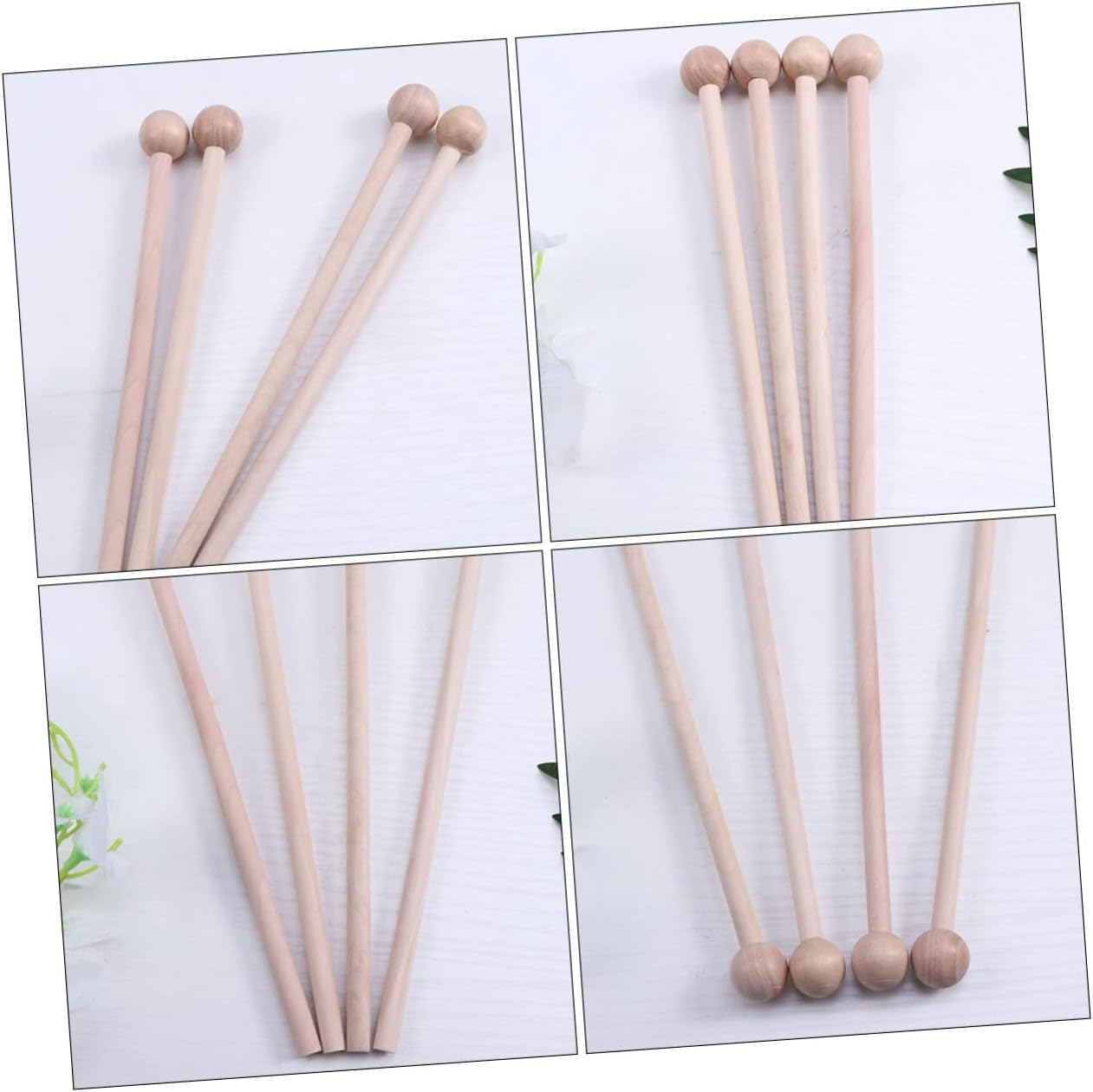 Totority 12Pcs Percussion Hammer Drum Stick Drum Sticks Kids Drum Stick round Head Hammer Wood Block Sticks Timpani Mallets Cymbal Mallets Mallets Child Xylophone Aldult image number 2