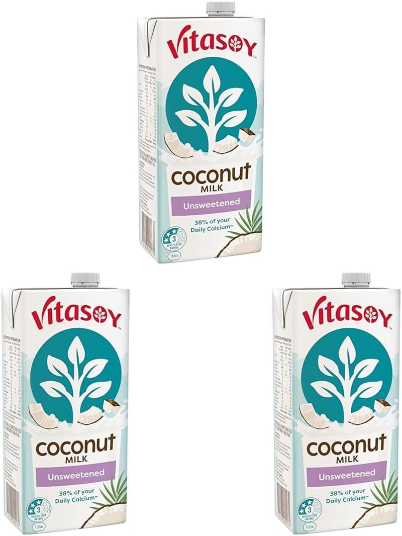 Vitasoy UHT Unsweetened Coconut Milk 1 Litre (Pack of 3) image number 1