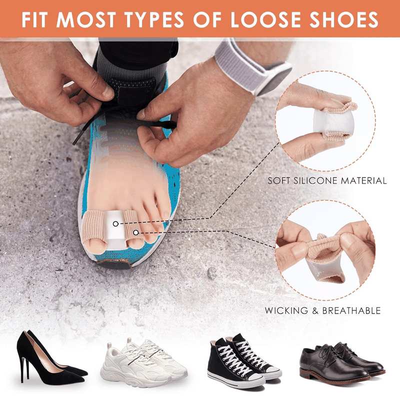 2PCS Gel Toe Separators Silicone Toe Spacers Fabric Lining Bunion Correctors Breathable Toe Straightener for Women Men Overlapping Toes Relieve Foot Pain image number 1