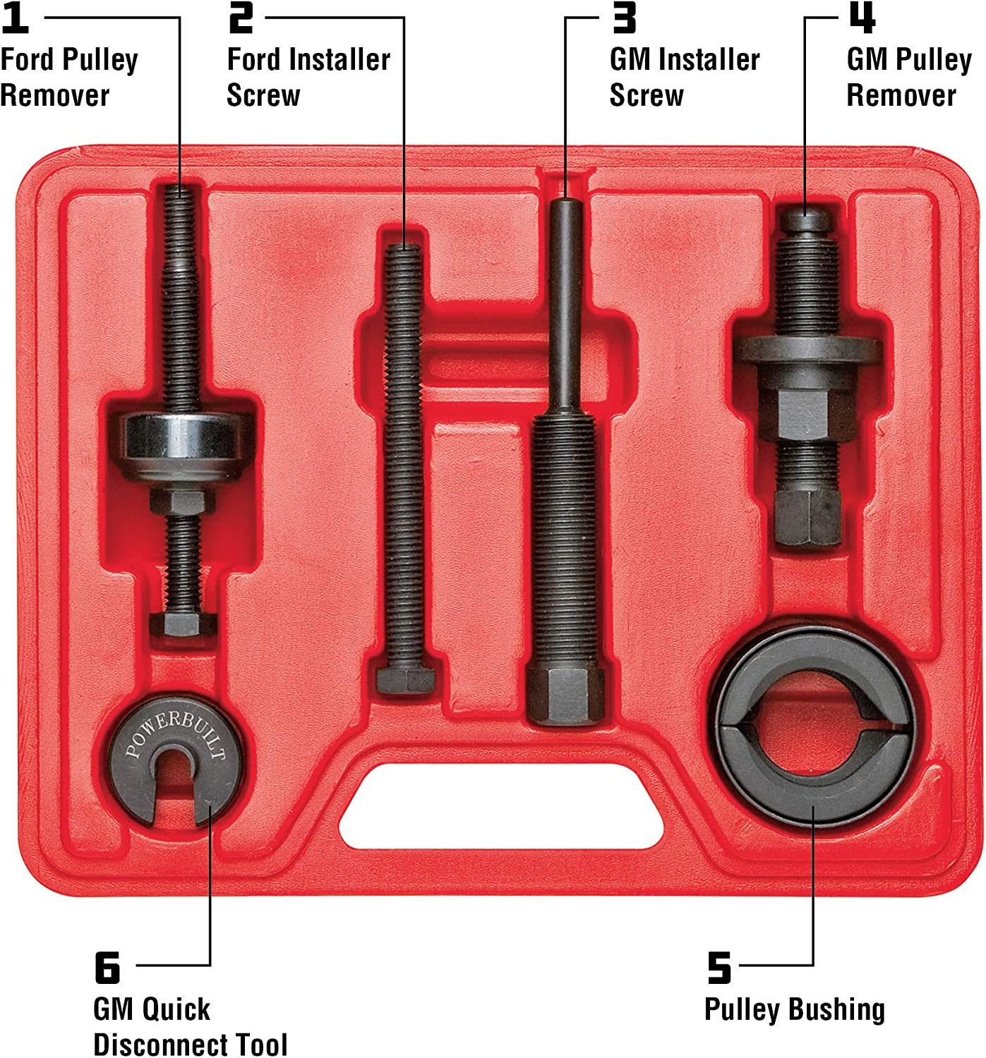 Alltrade 948002 Power Steering Pump Pulley Kit - 6 Piece image number 5