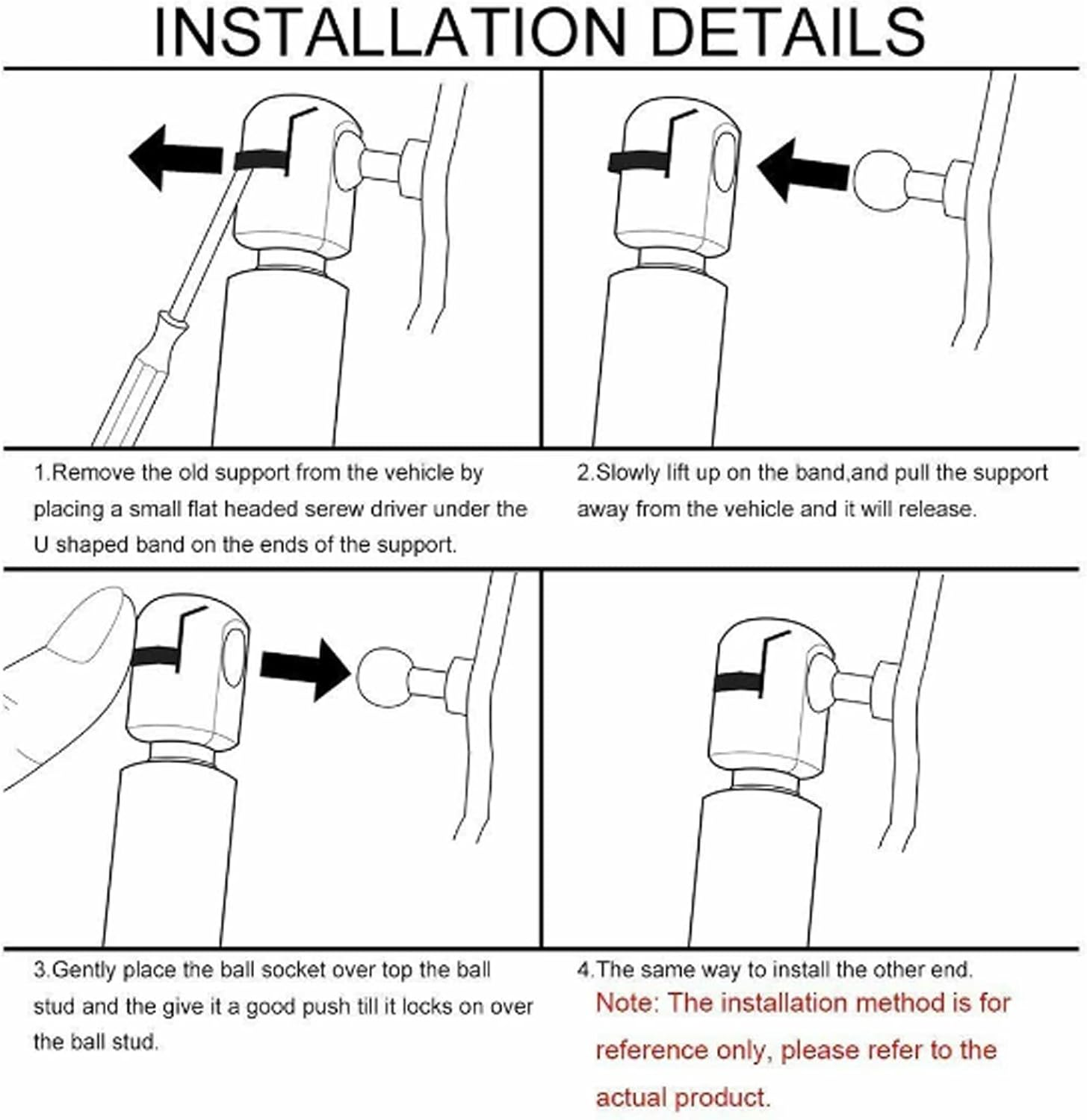 2 Gas Struts-Only Work When OE Matches 699562 838459 668PK001 220N-For ARB Ascent Canopy Rear Window of Pickup UTE Inc HILUX Colorado Triton and so On image number 1
